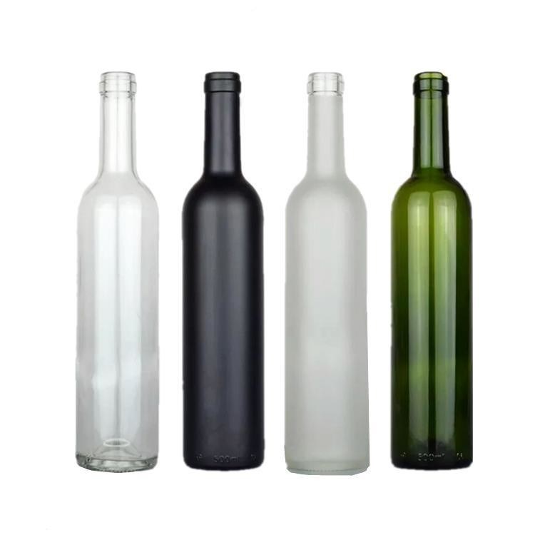 500ml/750ml Glass Red Wine Bottle Dark Green Grape Wine Empty Bottle With  Design